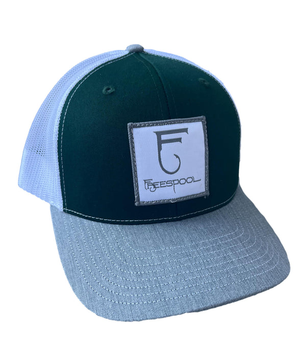 Freespool Snapback Patch Mesh Hat Green/Gray/White