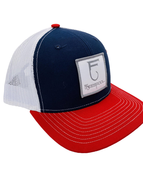 Freespool Snapback Patch Mesh Hat Navy/Red