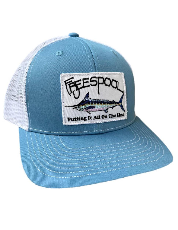 Freespool Snapback Marlin Patch Mesh Hat Columbia Blue