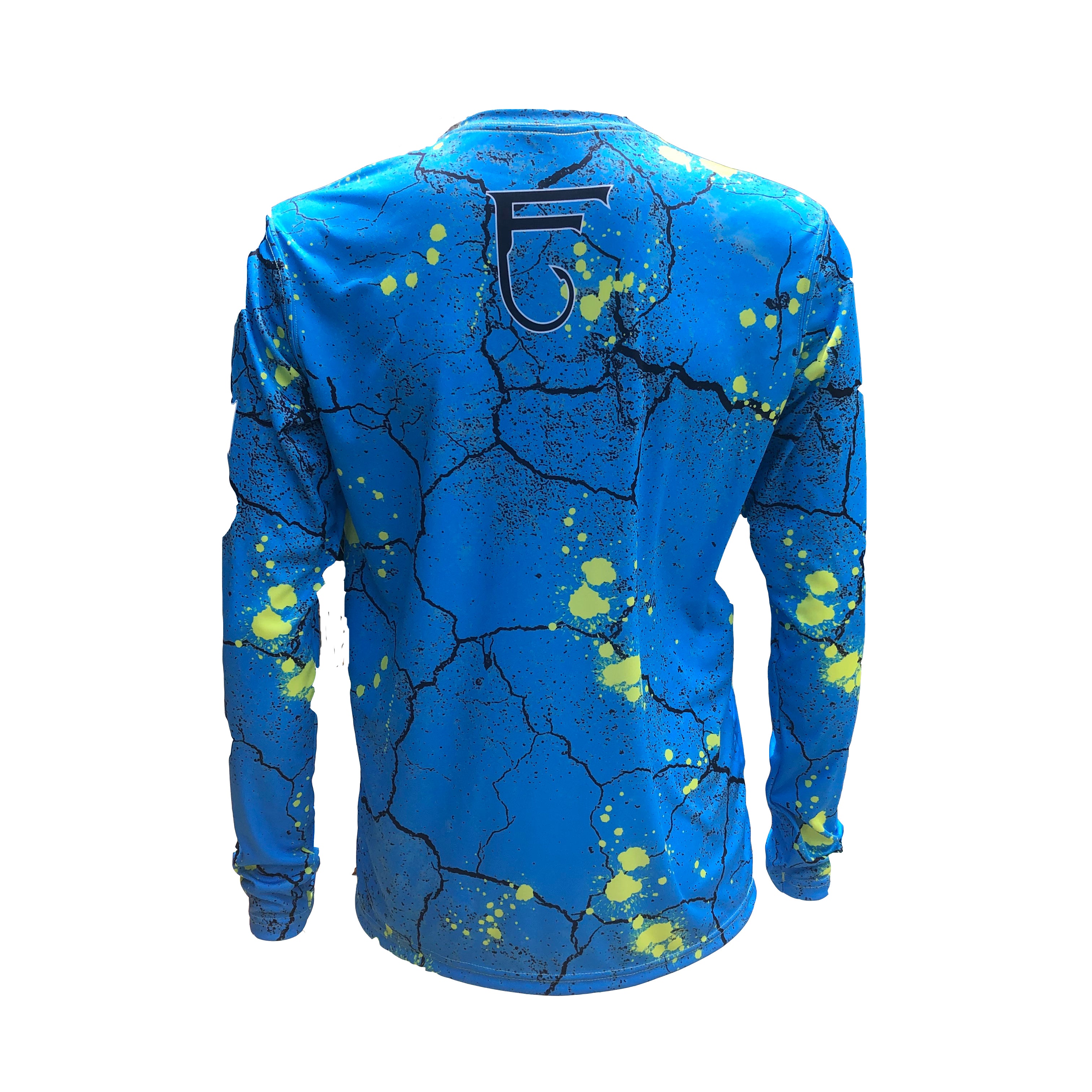Frenzy Performance Fishing Shirt - Blue Full Pattern – Freespool Gear